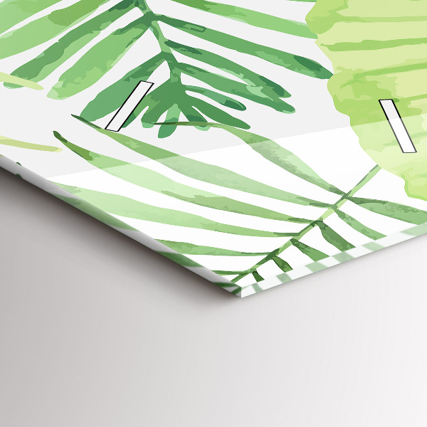 Horloge rectangulaire verticale Feuilles vertes