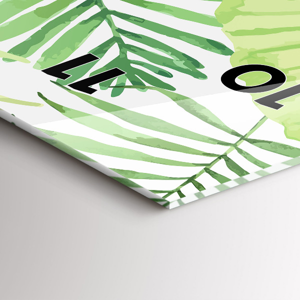 Horloge rectangulaire verticale Feuilles vertes