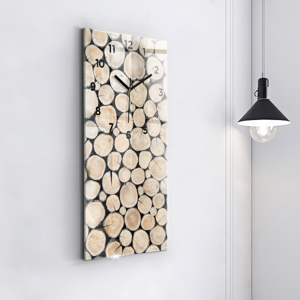 Horloge rectangulaire verticale 'Couper les souches d''arbres'