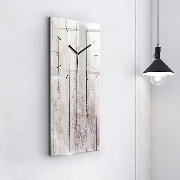 Horloge rectangulaire verticale Planches de bois clair