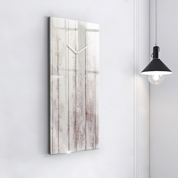 Horloge rectangulaire verticale Planches de bois clair