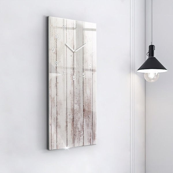 Horloge rectangulaire verticale Planches de bois clair
