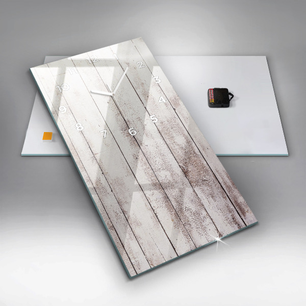 Horloge rectangulaire verticale Planches de bois clair