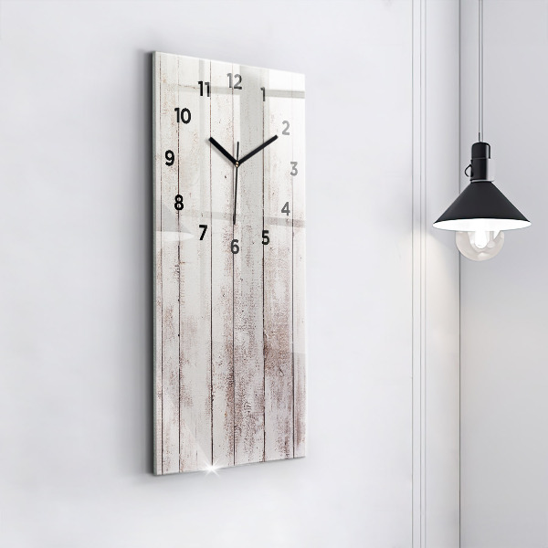 Horloge rectangulaire verticale Planches de bois clair
