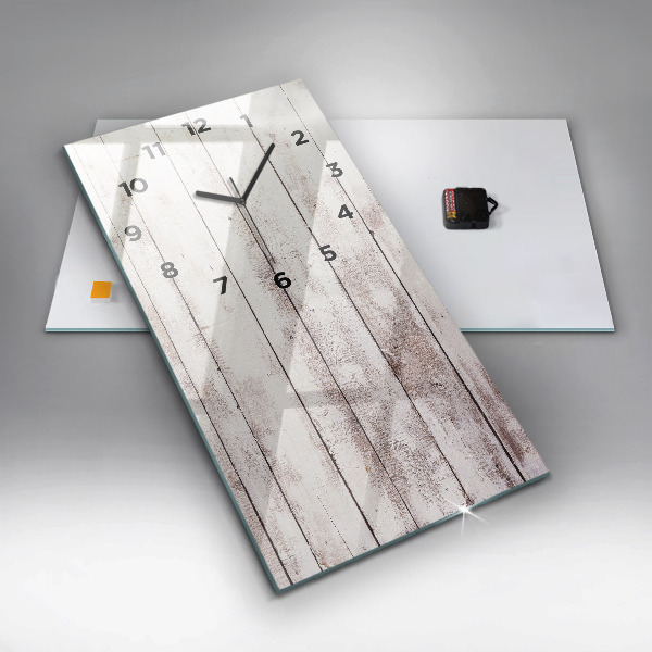 Horloge rectangulaire verticale Planches de bois clair