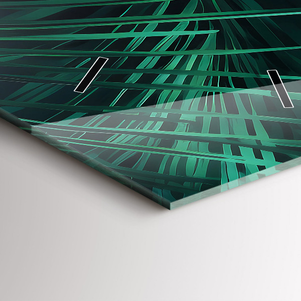 Horloge murale verticale feuilles tropicales