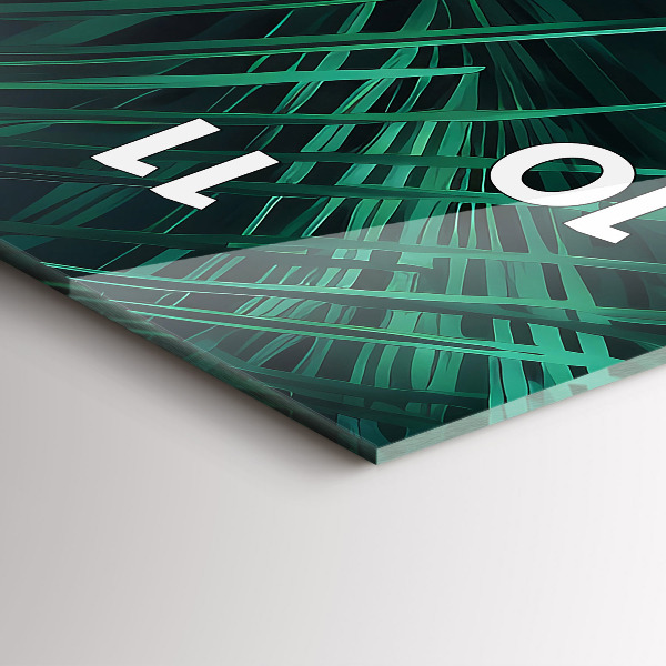 Horloge murale verticale feuilles tropicales