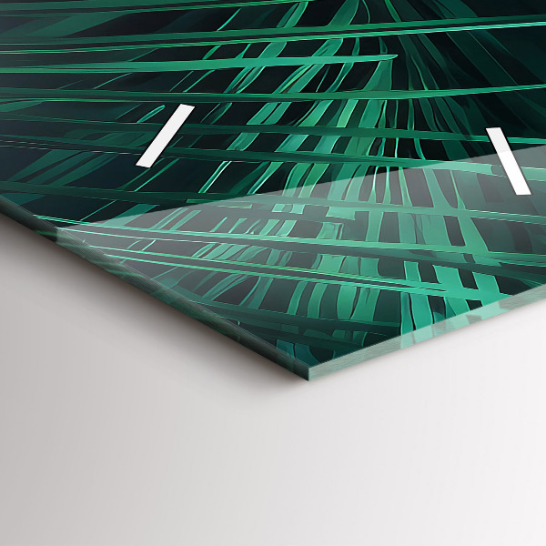 Horloge murale verticale feuilles tropicales