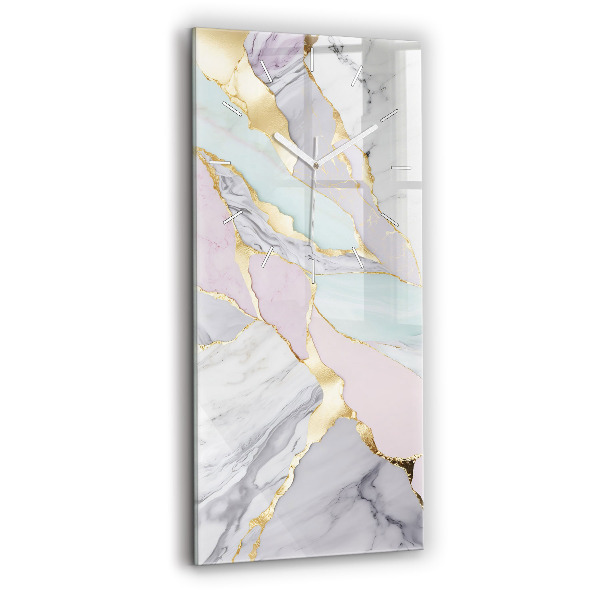 Horloge murale verticale Motif en marbre