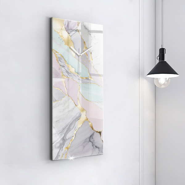 Horloge murale verticale Motif en marbre