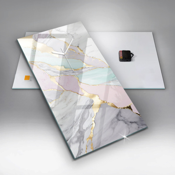 Horloge murale verticale Motif en marbre