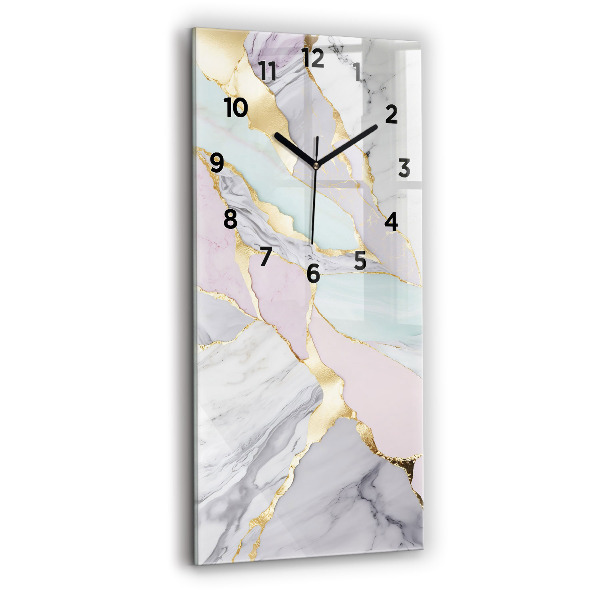 Horloge murale verticale Motif en marbre