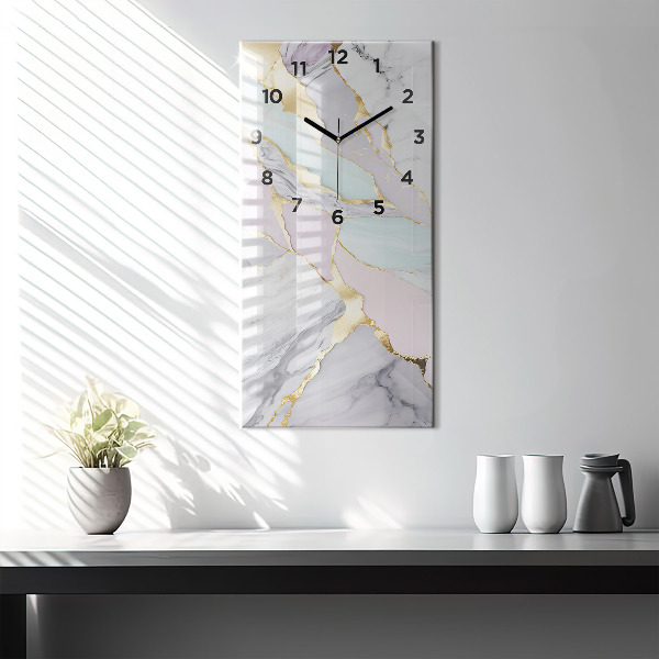 Horloge murale verticale Motif en marbre