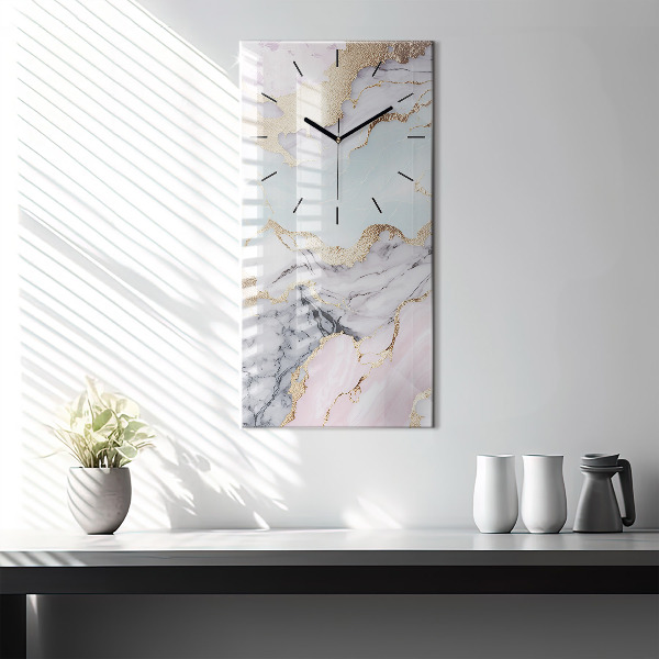 Horloge murale verticale Marbre pastel