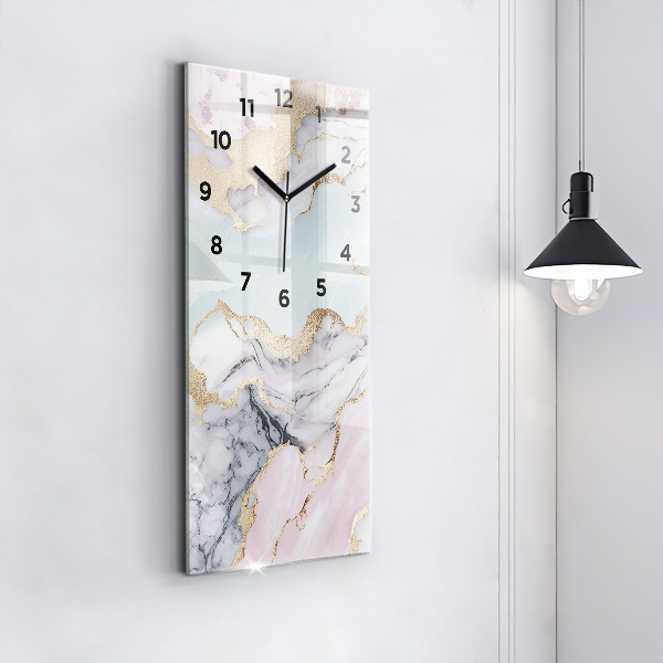 Horloge murale verticale Marbre pastel