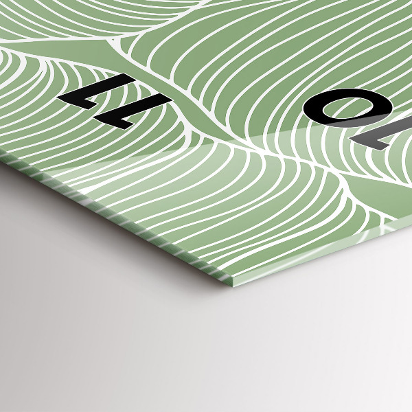 Horloge murale verticale Motif de feuilles naturelles