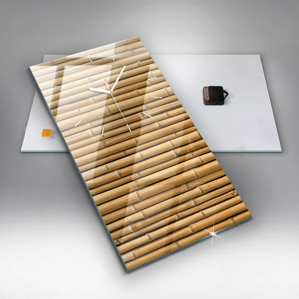 Horloge rectangulaire verticale bâtons de bambou