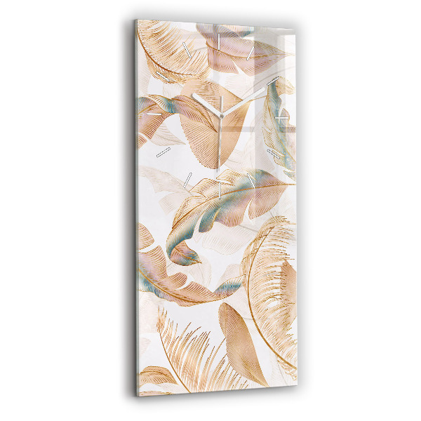 Horloge murale verticale Motif de feuille naturelle