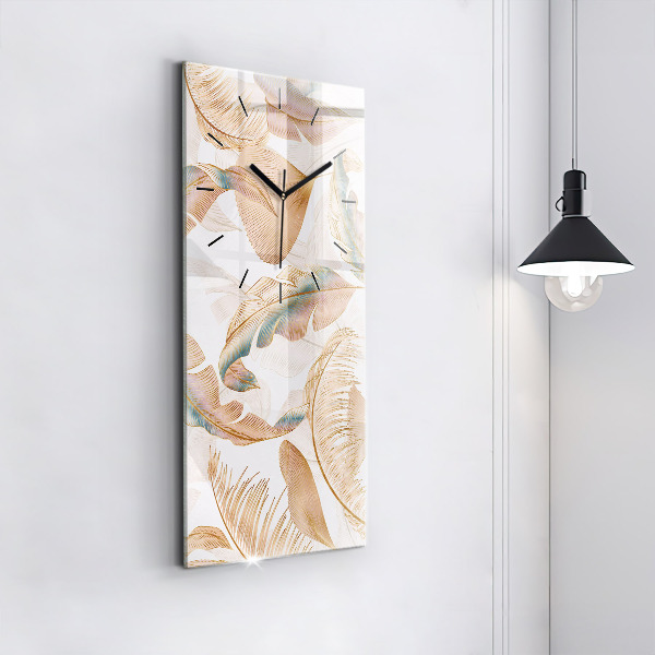 Horloge murale verticale Motif de feuille naturelle