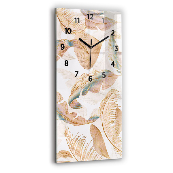 Horloge murale verticale Motif de feuille naturelle