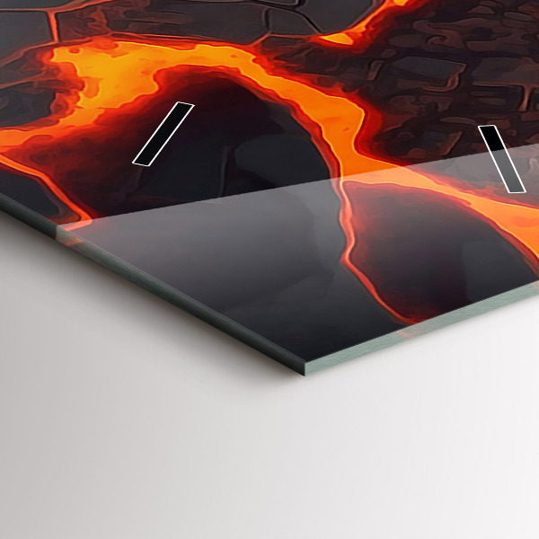 Horloge murale verticale Volcan de lave