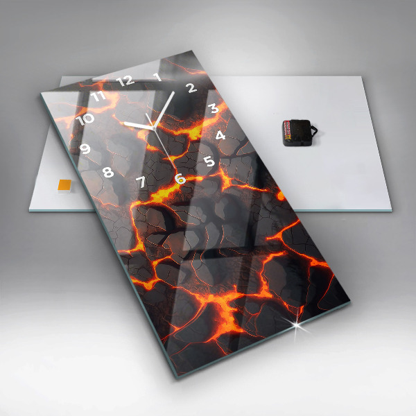 Horloge murale verticale Volcan de lave