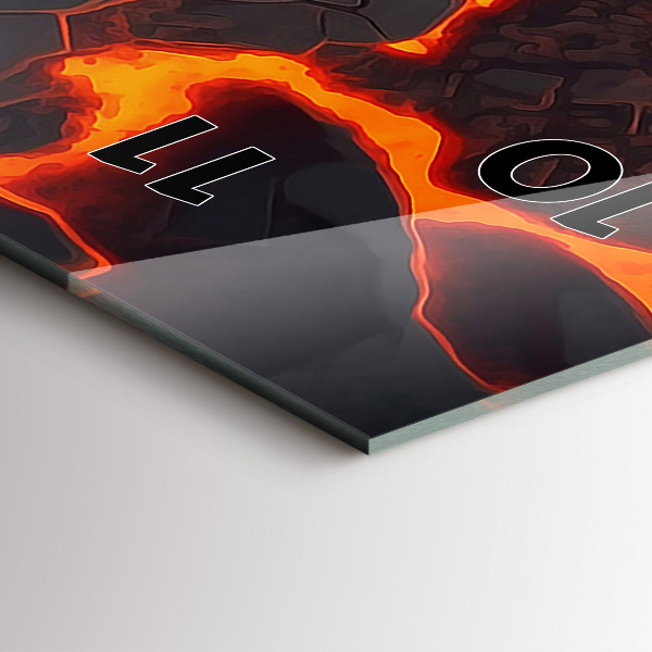 Horloge murale verticale Volcan de lave