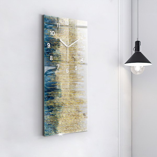 Horloge murale verticale Motif décoratif et or
