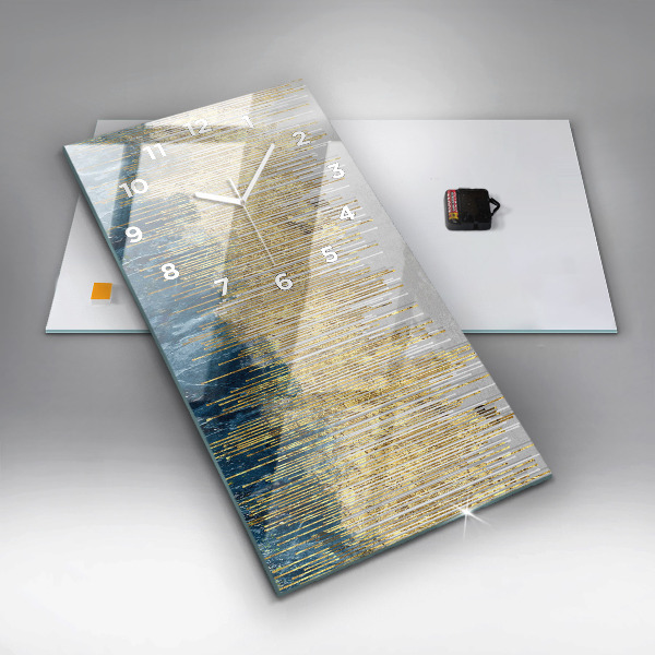 Horloge murale verticale Motif décoratif et or