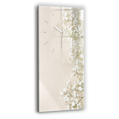 Horloge murale verticale Fleurs de gypsophile en fleurs