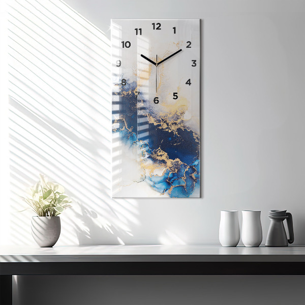 Horloge murale verticale Motif en marbre