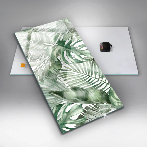 Horloge murale verticale Feuilles de plantes peintes