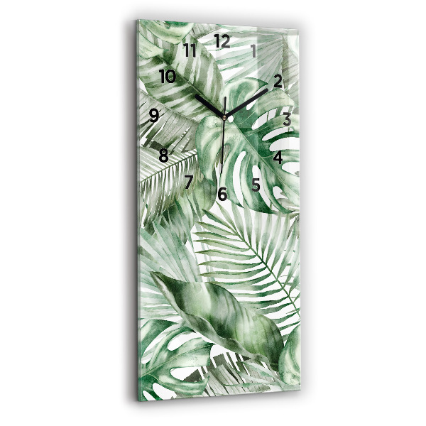 Horloge murale verticale Feuilles de plantes peintes