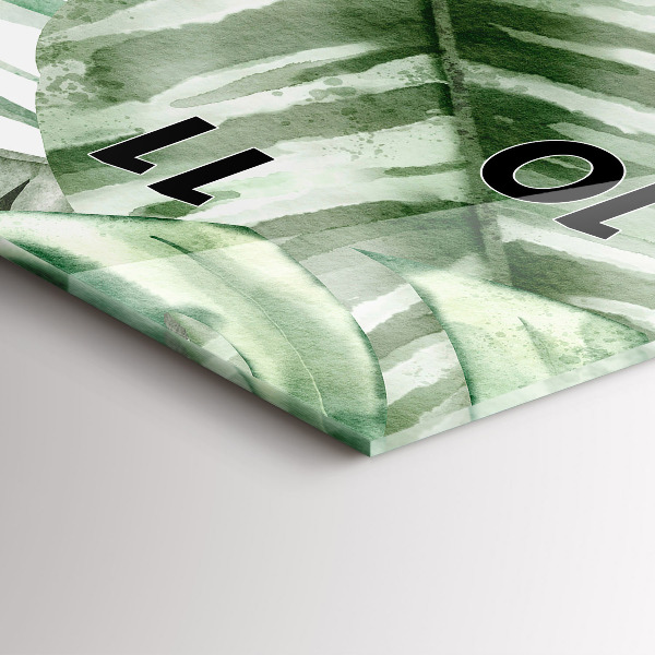 Horloge murale verticale Feuilles de plantes peintes