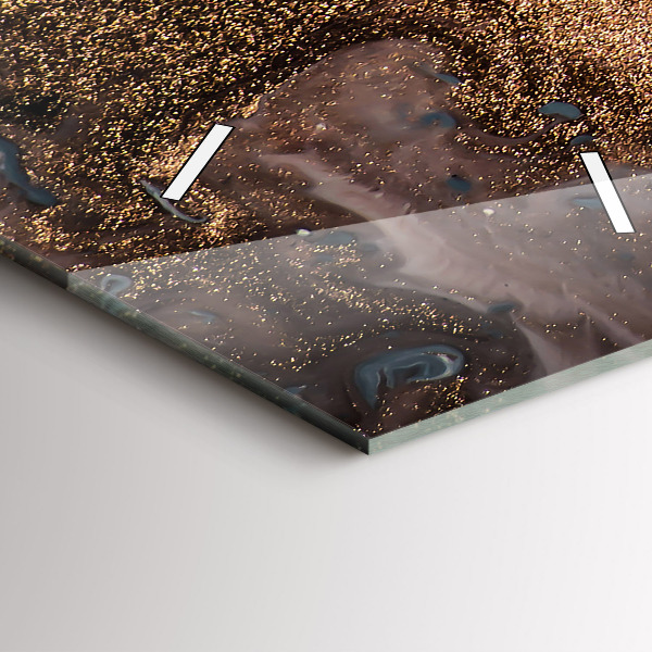 Horloge murale verticale Marbre doré abstrait