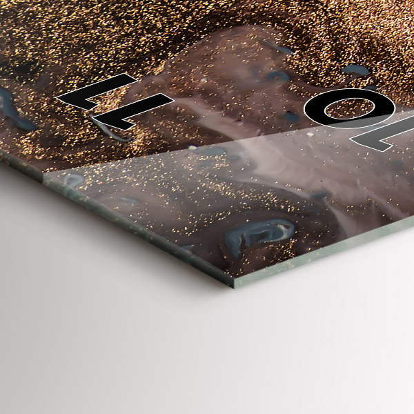 Horloge murale verticale Marbre doré abstrait