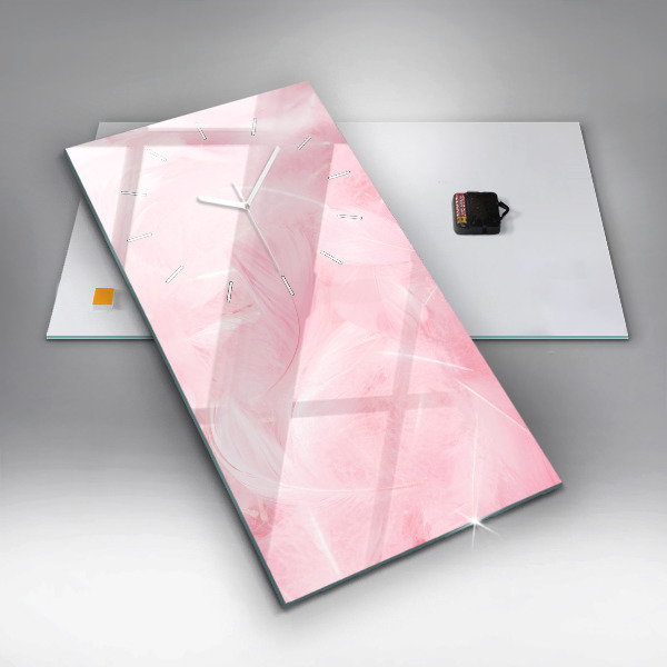 Horloge murale verticale Plumes – abstrait