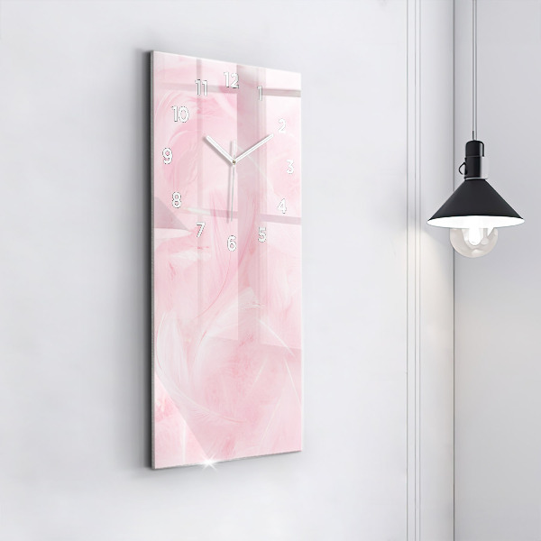 Horloge murale verticale Plumes – abstrait
