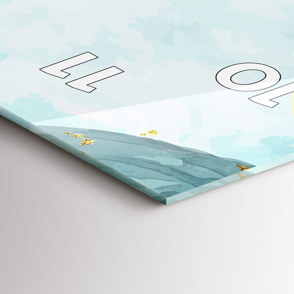 Horloge murale verticale 'Taches d''aquarelle'