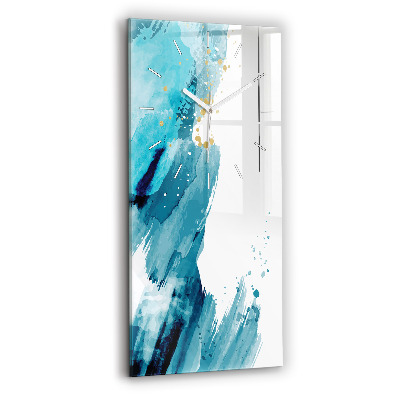 Horloge murale verticale Coups de pinceau