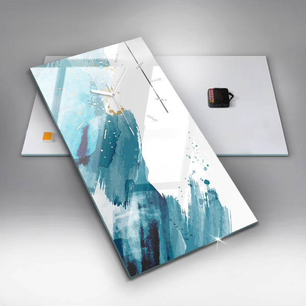 Horloge murale verticale Coups de pinceau