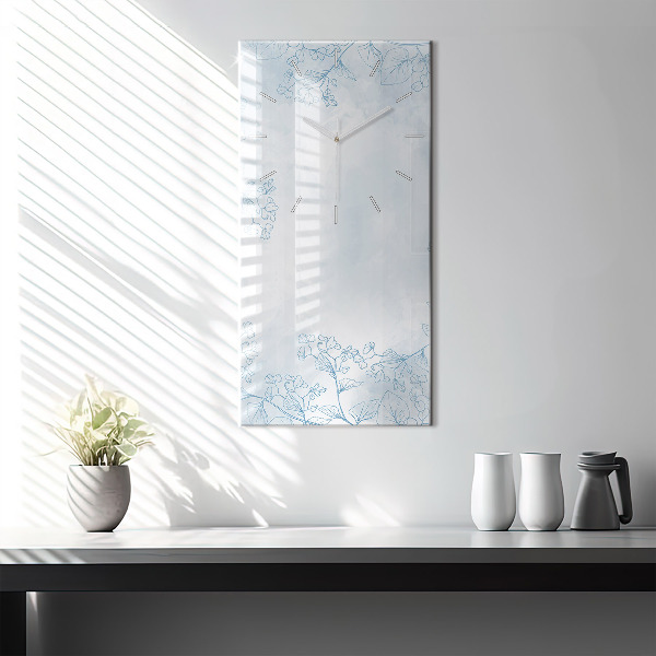 Horloge murale verticale Croquis de plantes