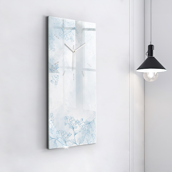 Horloge murale verticale Croquis de plantes