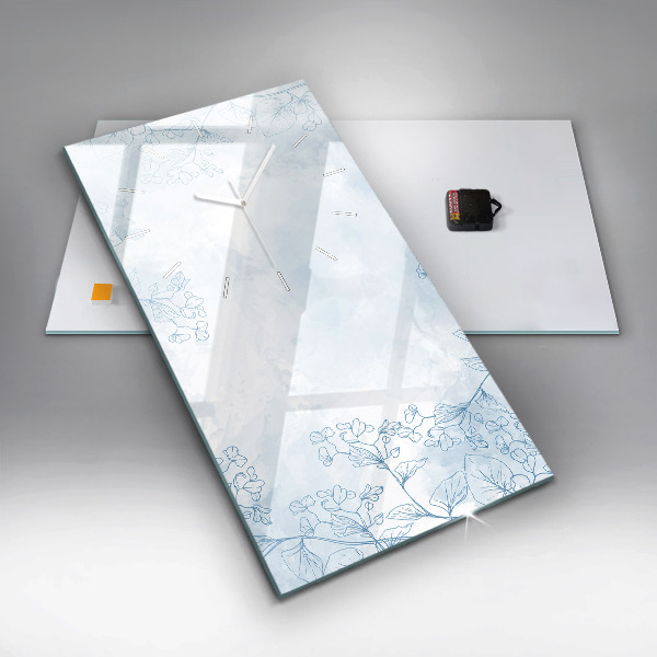 Horloge murale verticale Croquis de plantes