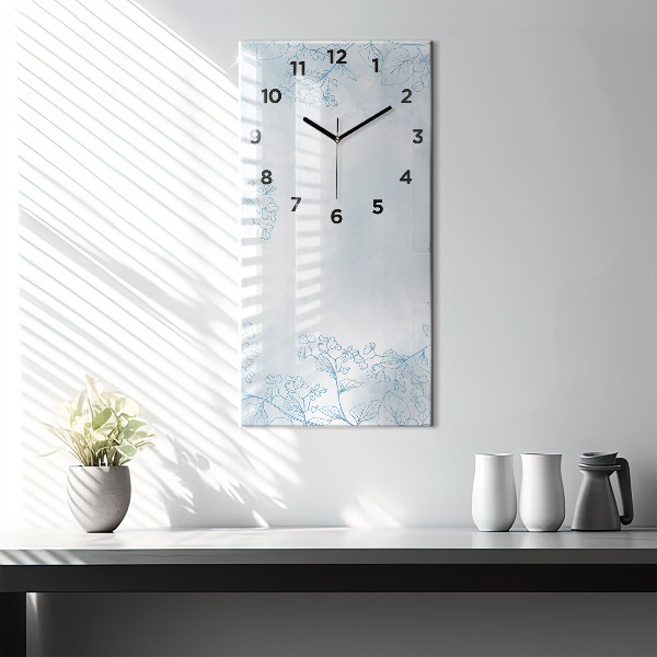 Horloge murale verticale Croquis de plantes