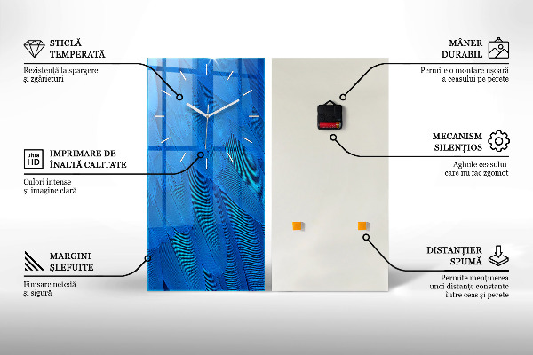 Horloge murale verticale Baleine abstraite