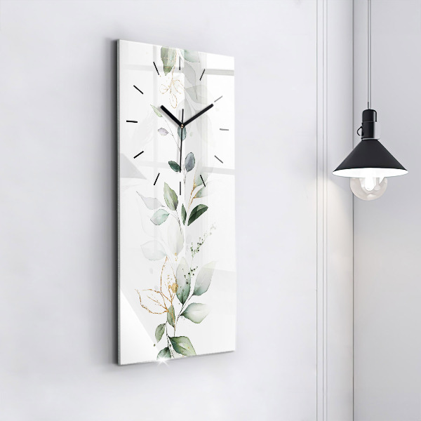 Horloge murale verticale 'Feuilles d''abstraction'