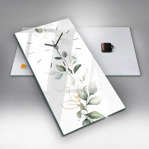 Horloge murale verticale 'Feuilles d''abstraction'