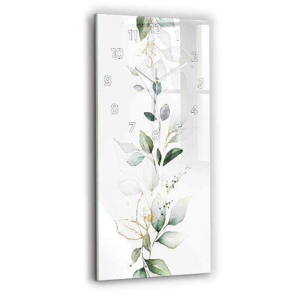 Horloge murale verticale 'Feuilles d''abstraction'