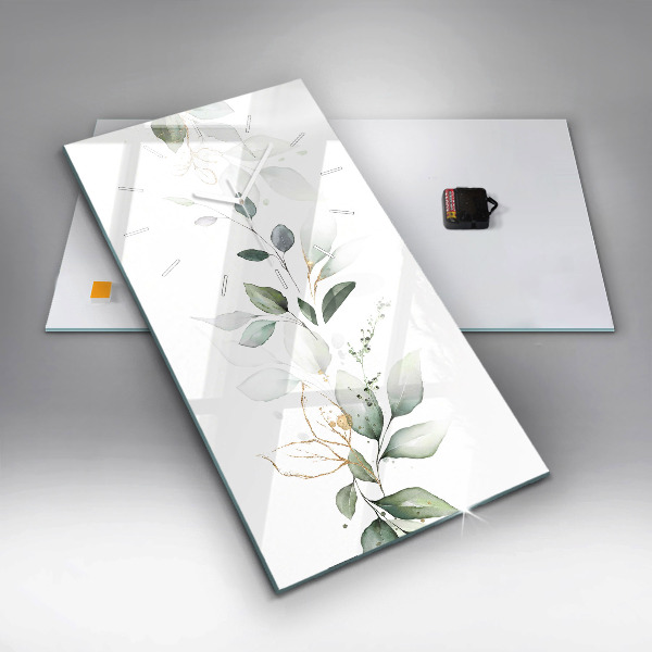 Horloge murale verticale 'Feuilles d''abstraction'